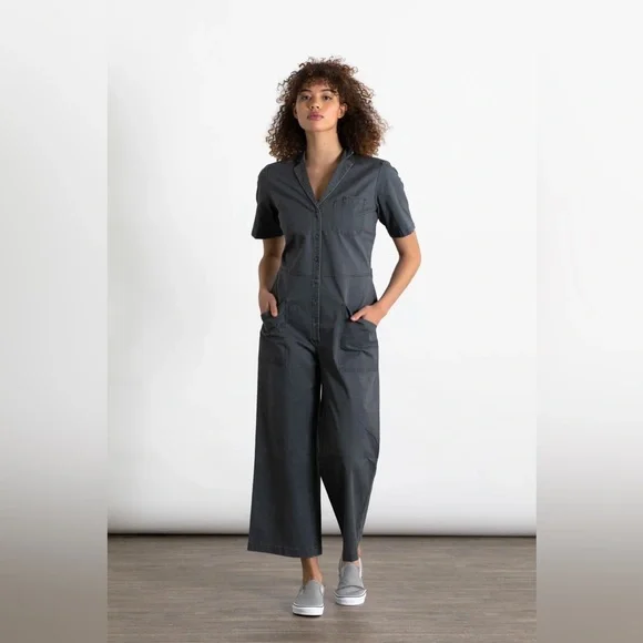 Bridge & Burn The Lou Utility Jumpsuit NWT NEW Large Slate - Picture 3 of 13